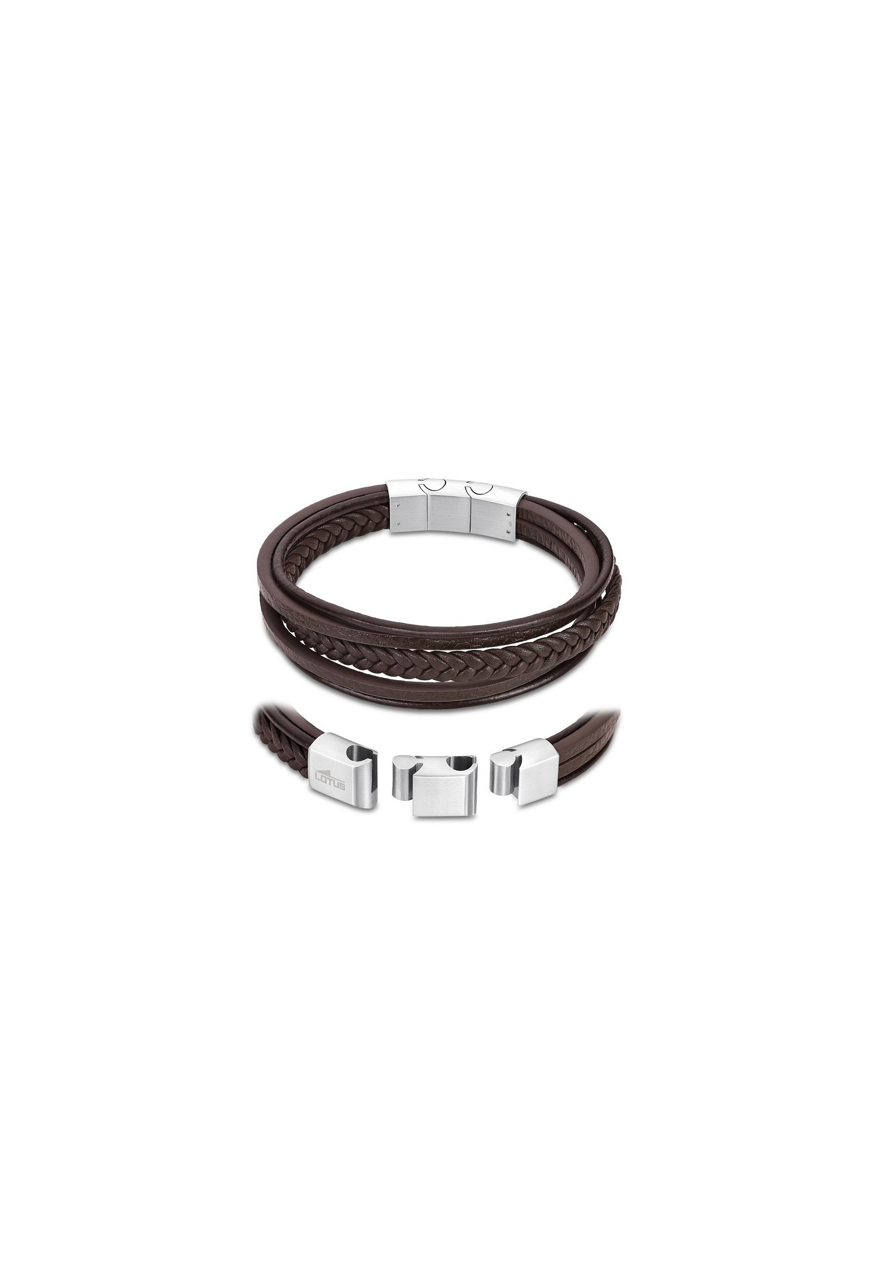 Stainless Steel and Blue Leather Multi-Strand Bracelet | West and Company |  Auburn, NY